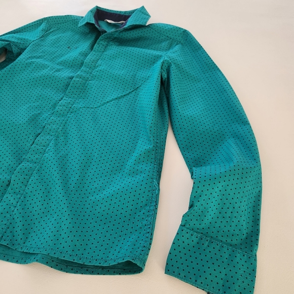 H&M Green polka-dot Longsleeve Button-down Shirt - Picture 10 of 12